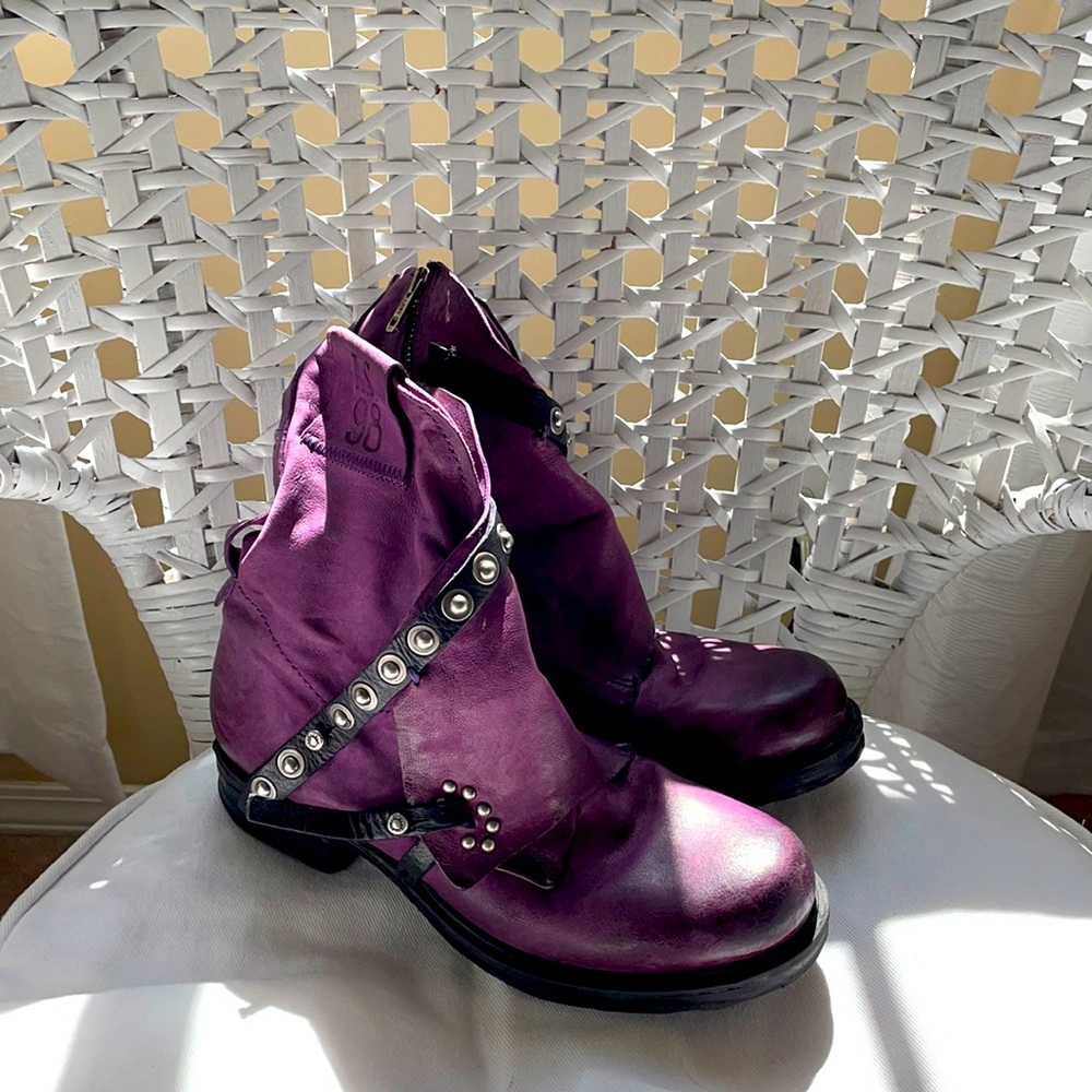 A.S 98 booties purple 38